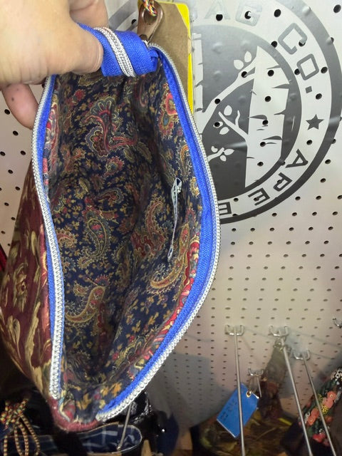 Grandmas Old Drapes Bag with Blue Paisley interior