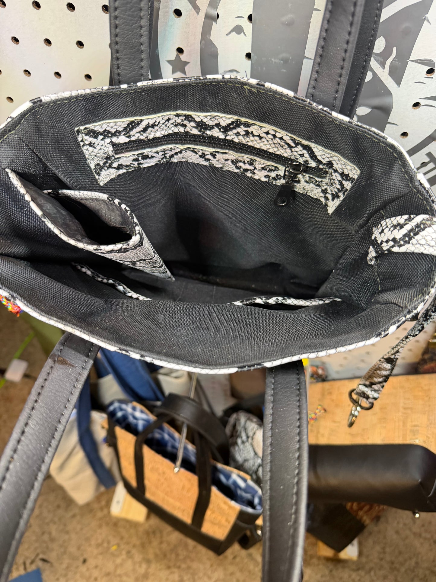 Quilted Snake Crossbody Mini Tote