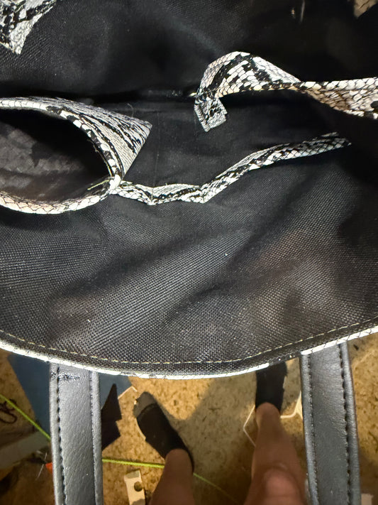 Quilted Snake Crossbody Mini Tote